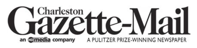 Logo of the Charleston Gazette-Mail newspaper with text and stylized font.