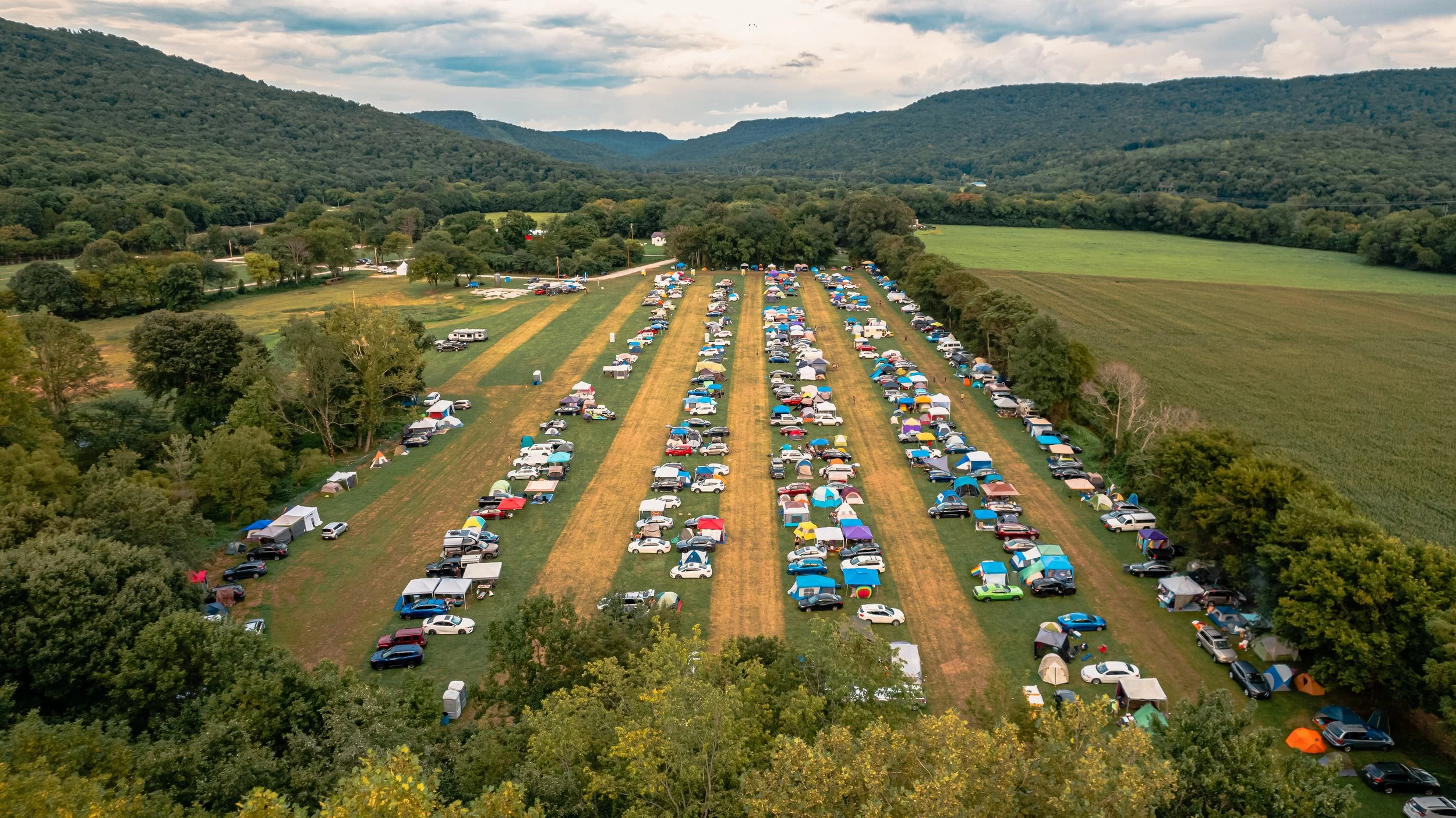Aerial view of the campground at The Caverns in Pelham. TN.