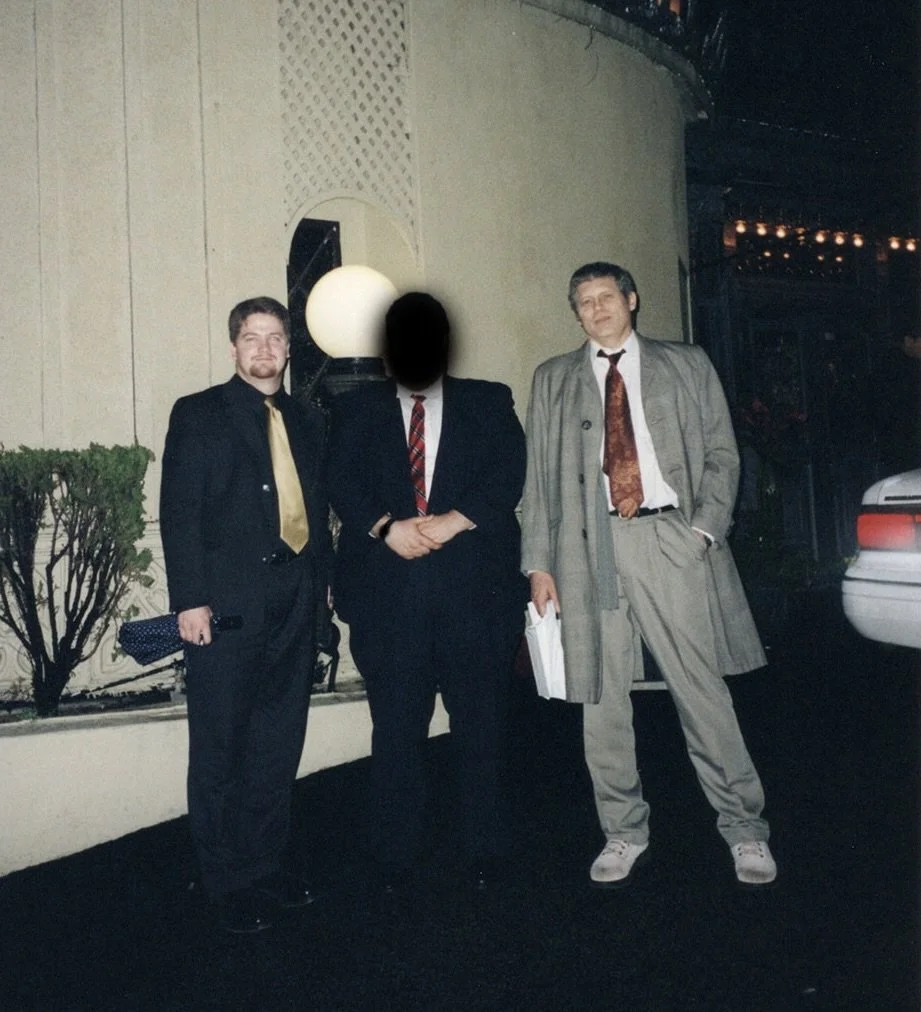 Advantage player extraordinaire “Sam Case” with Andrew Wimhurst, the author of 'Thieving Bastards: True Confessions of the World's Greatest Cheats', photographed with blackjack expert “Arnold Snyder” in Los Angeles in 1999.
