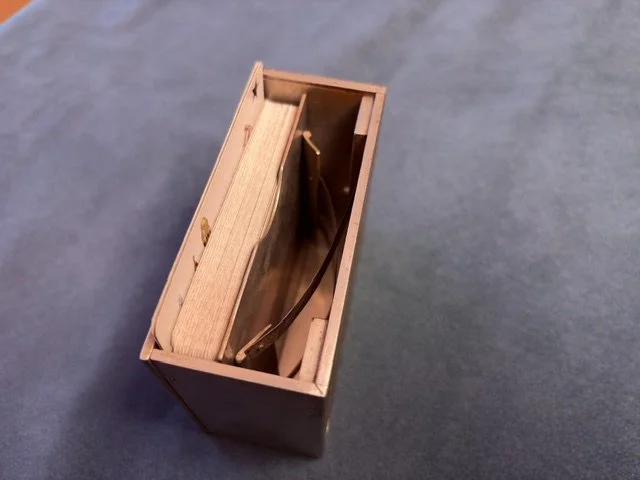 A photo of a rare and highly collectible gaffed faro dealing box. For more details on card cheating see the book "Thieving Bastards" by gambling expert Andrew Wimhurst.