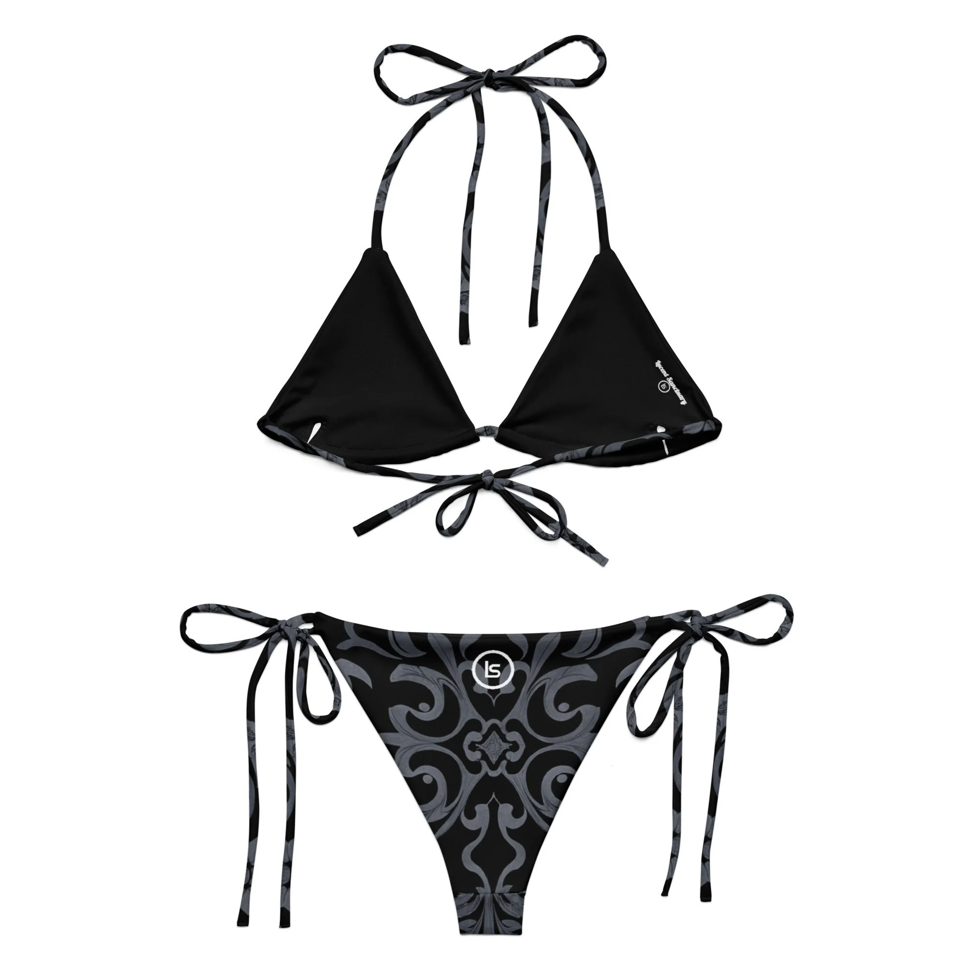 Lucent Sanctuary Cathedral Grid Print String Bikini Set | Two-Piece Swimsuit