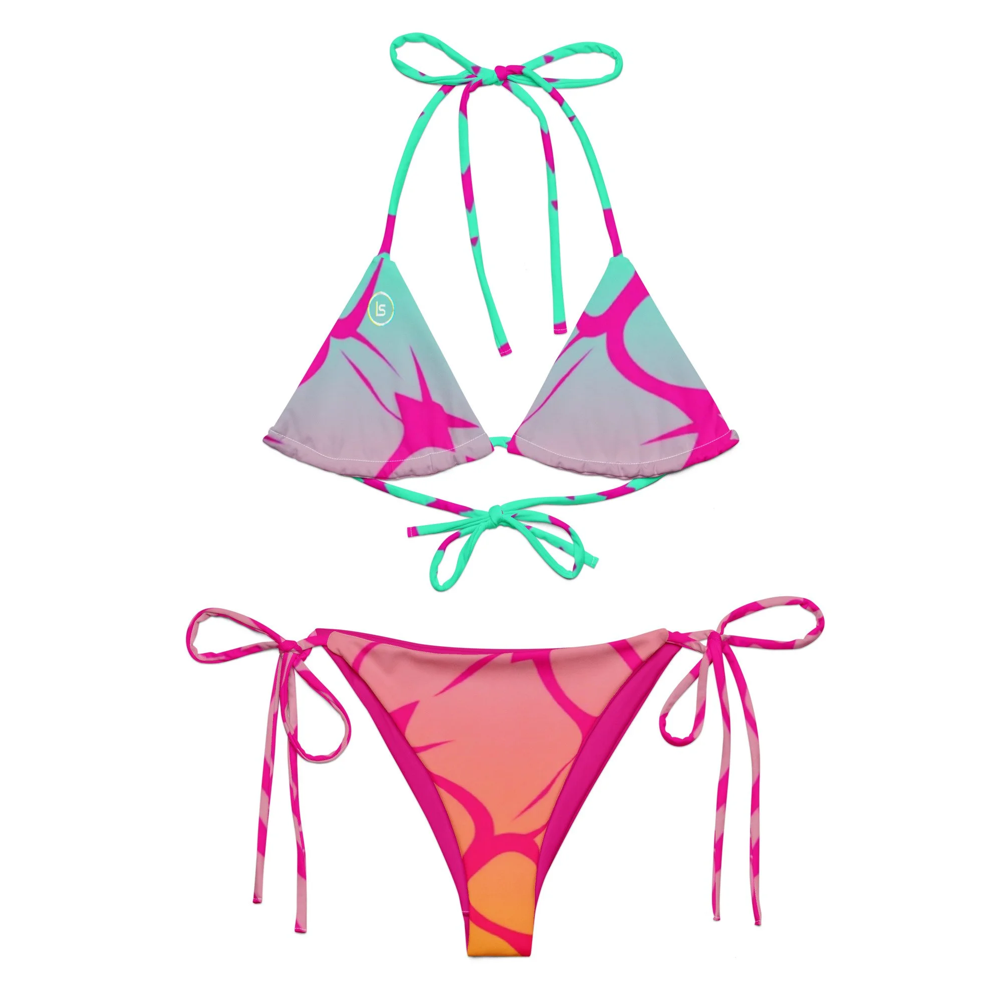 Lucent Sanctuary Chroma Ascent Print String Bikini Set | Two-Piece Swimsuit