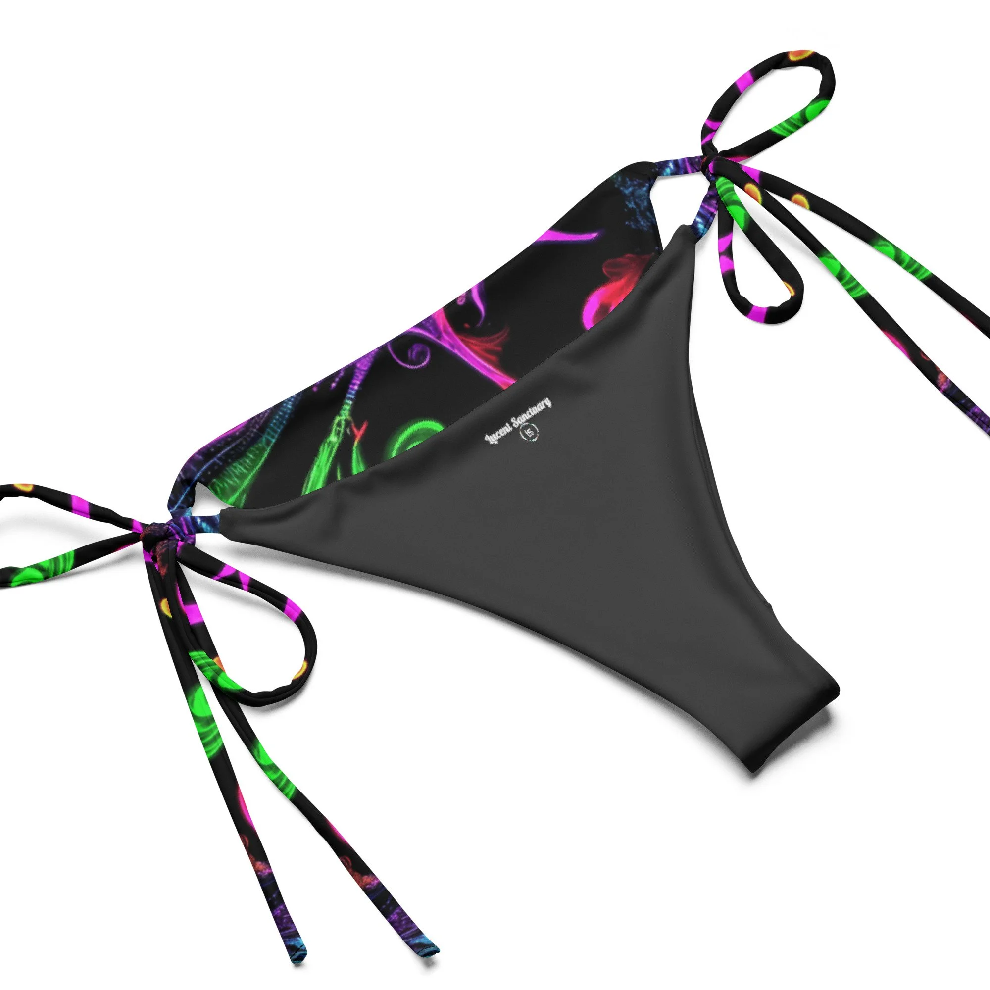 Lucent Sanctuary Neon Bloom Print String Bikini Set | Two-Piece Swimsuit