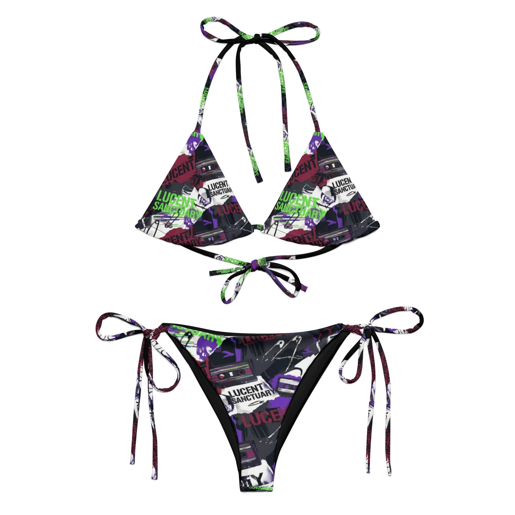Lucent Sanctuary Riot Girl Print String Bikini Set | Two-Piece Swimsuit