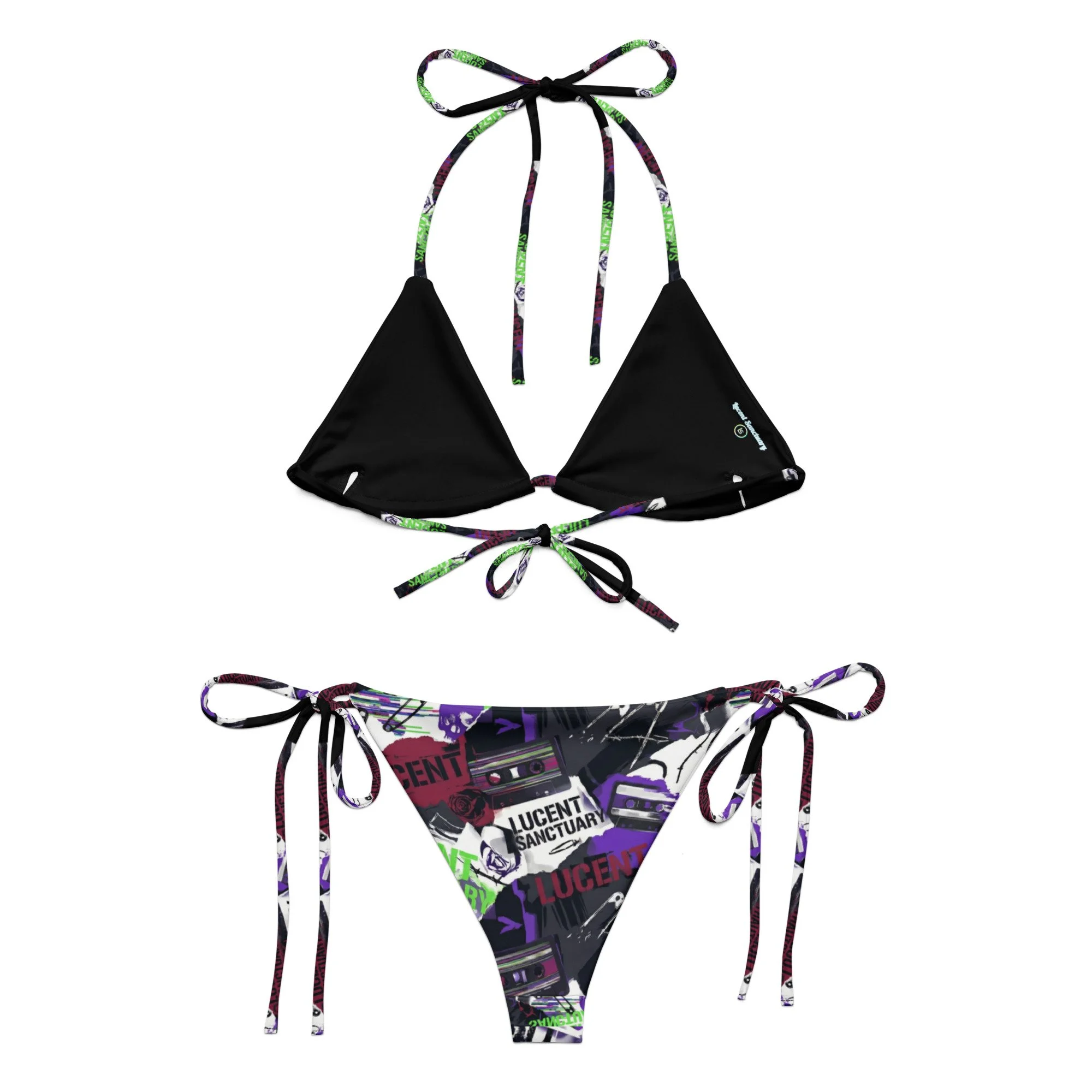 Lucent Sanctuary Riot Girl Print String Bikini Set | Two-Piece Swimsuit