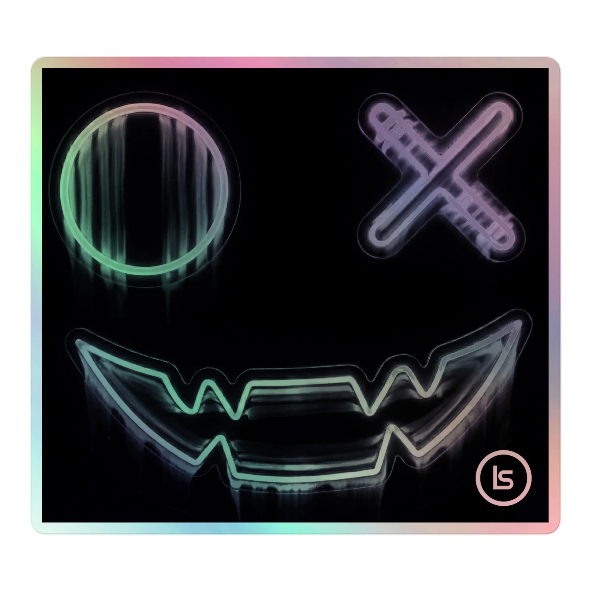 Lucent Sanctuary Holographic X's & O's Portrait Sticker | Alt Aesthetic Vinyl Decal