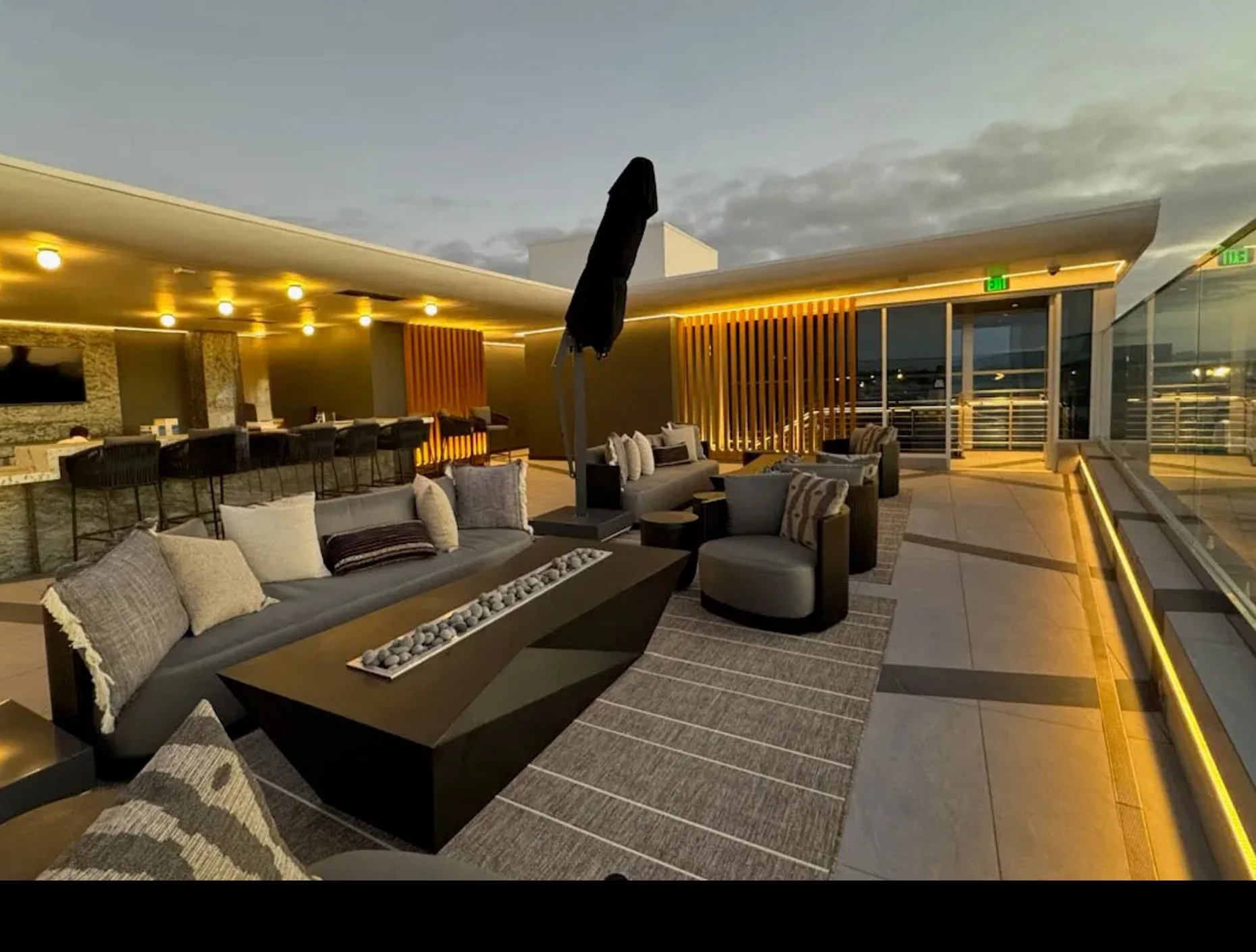  The rooftop lounge and pavilion at the Costa Mesa facility. (Courtesy of Finish Line Auto Club) 