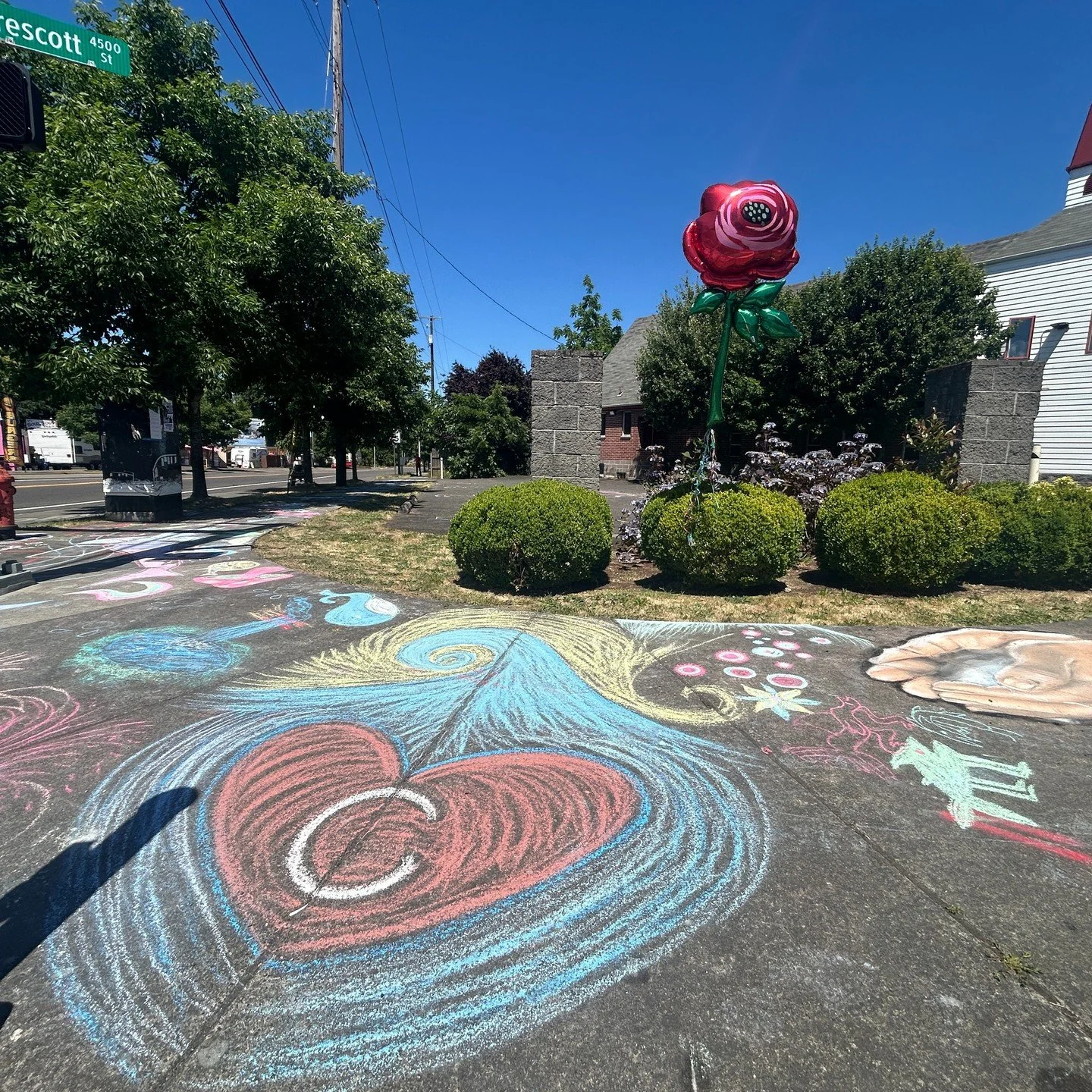 *** Read the full write up and see the photogallery here ***
https://www.portlandplacemaking.org/events/cullyfest-sidewalk-chalk

Great news! The June 22nd Sidewalk Chalk Design Inspiration (for CullyFest!) was a big hit, bringing crowds, smiles, and