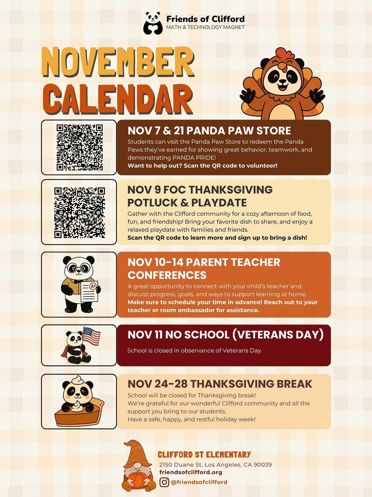 Dates of events for November.🍂🍁