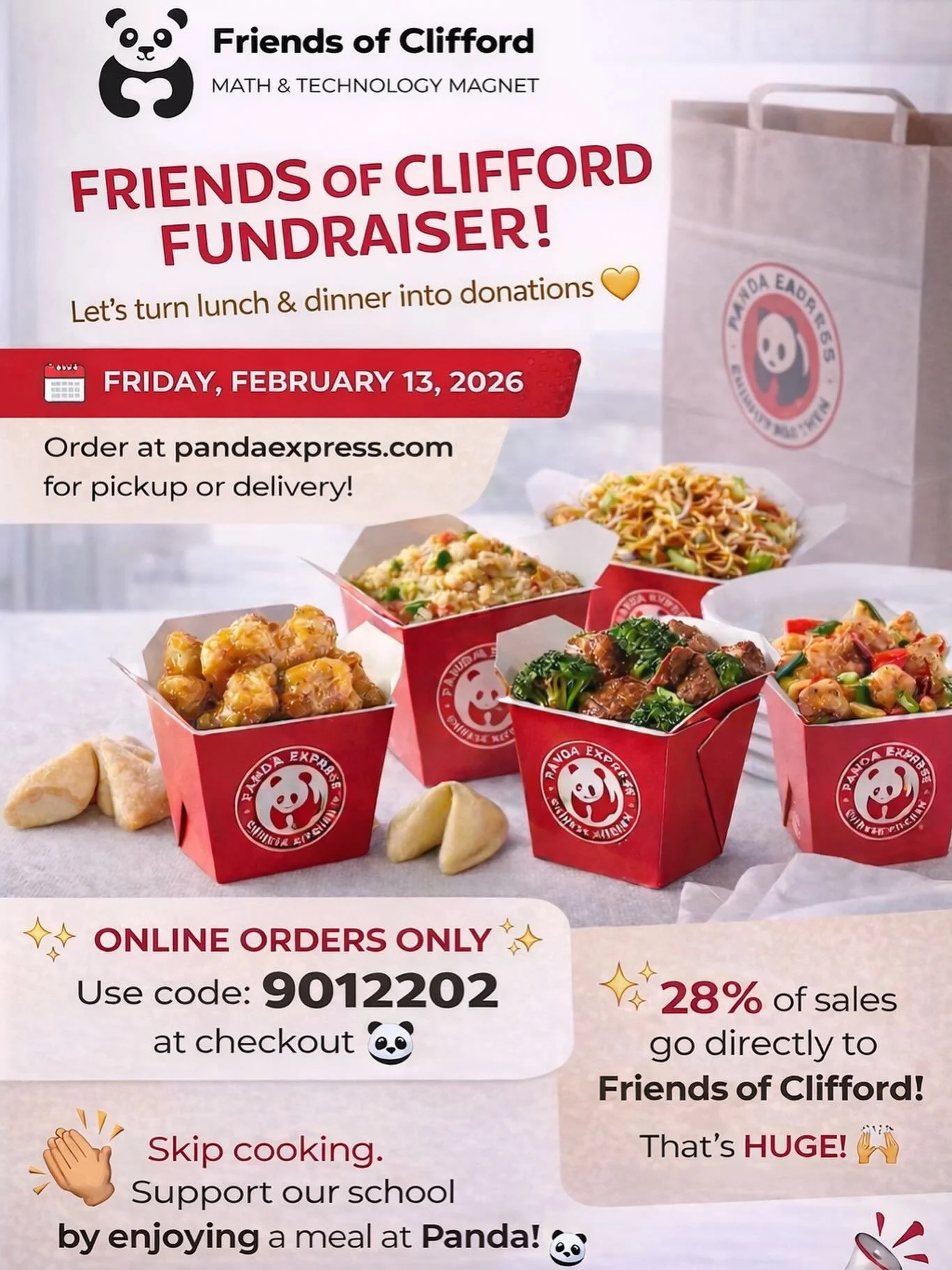 Please share this with your friends, family, and coworkers! All proceeds support our general fund, helping cover FOC&rsquo;s operating costs, insurance, and school-requested supplies for our students. Go Pandas! 🐼 💚