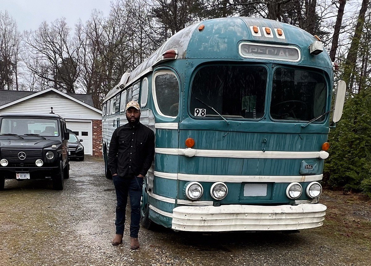 Robert Edwards with bus, 2024. Photograph courtesy of Robert Edwards_crop.jpg
