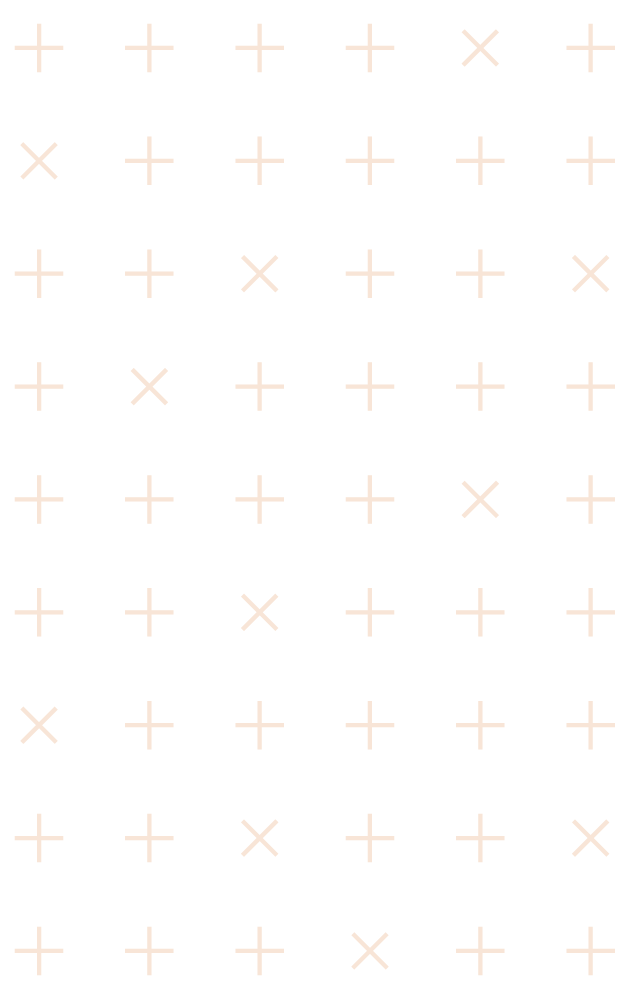 A grid of plus signs and multiplication symbols arranged in a pattern.
