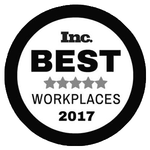 Badge indicating Inc. Best Workplaces 2017.