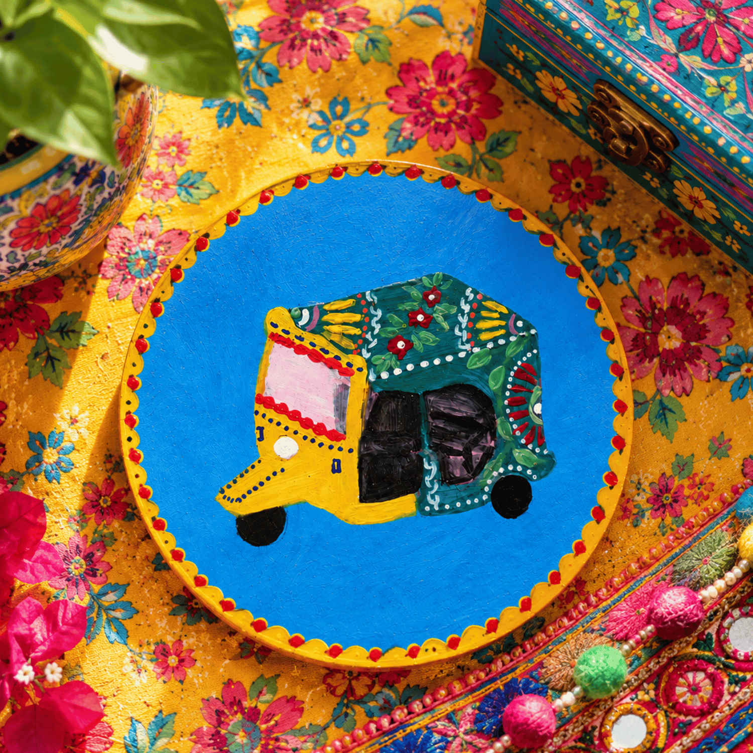 Hand-Painted Tea Coaster Set