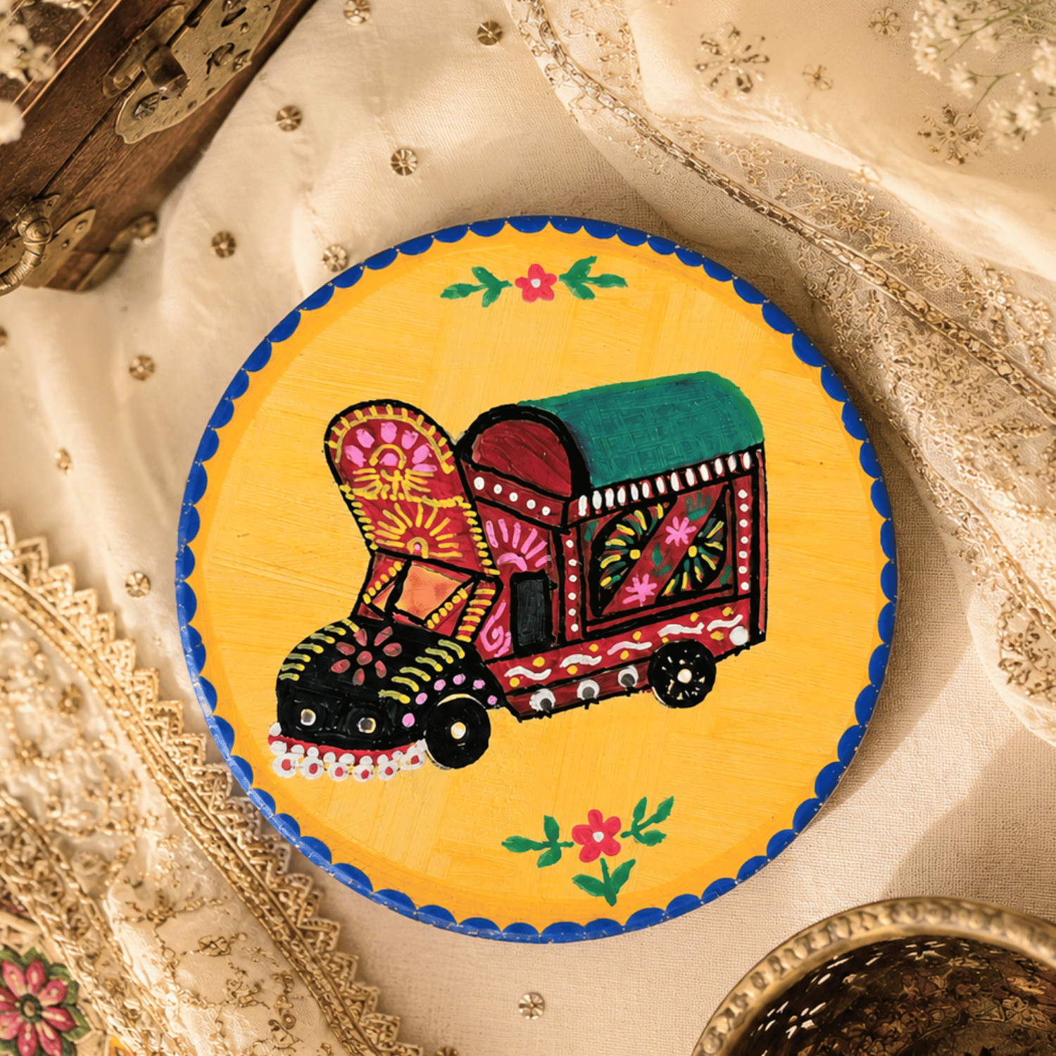 Hand-Painted Tea Coaster Set