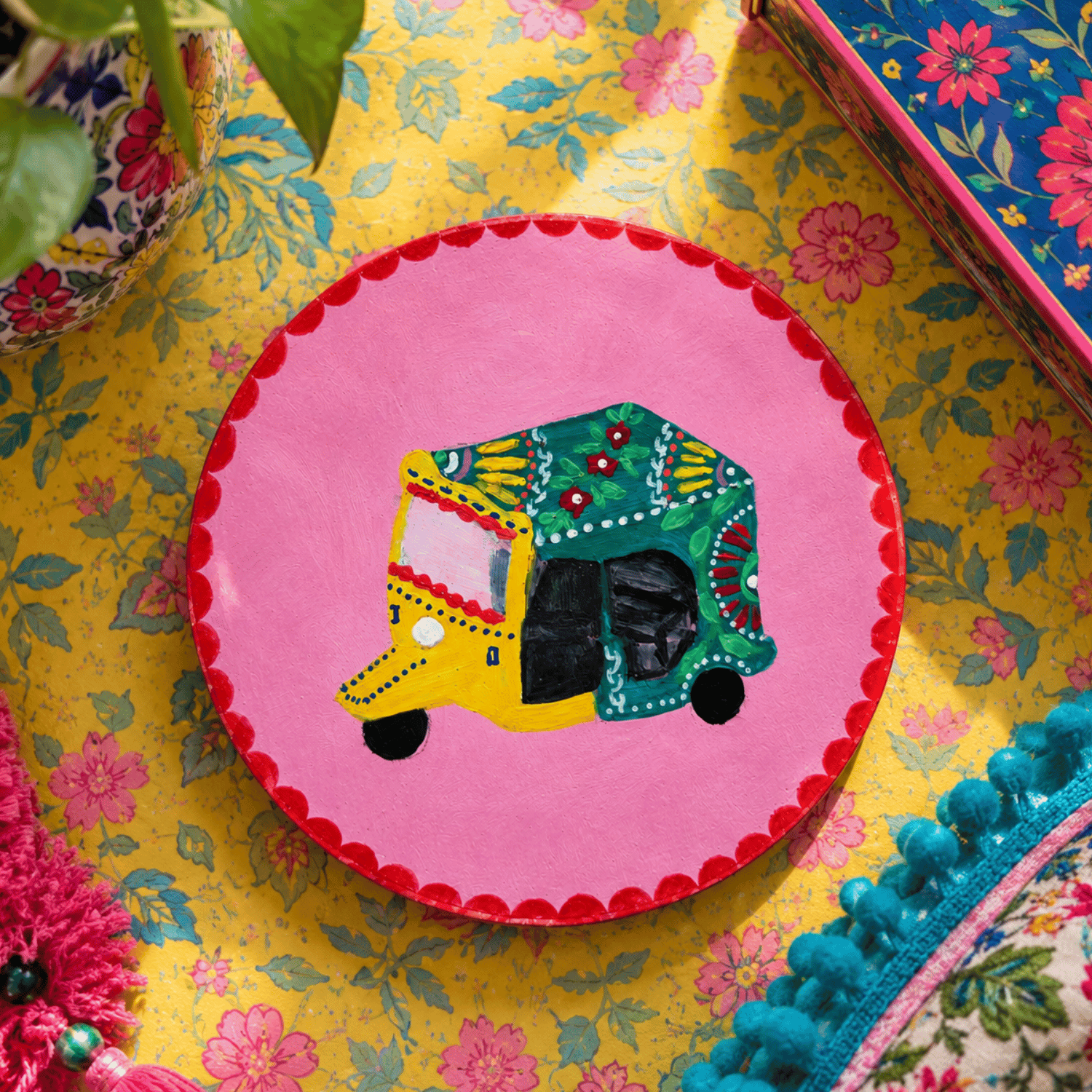 Hand-Painted Tea Coaster Set