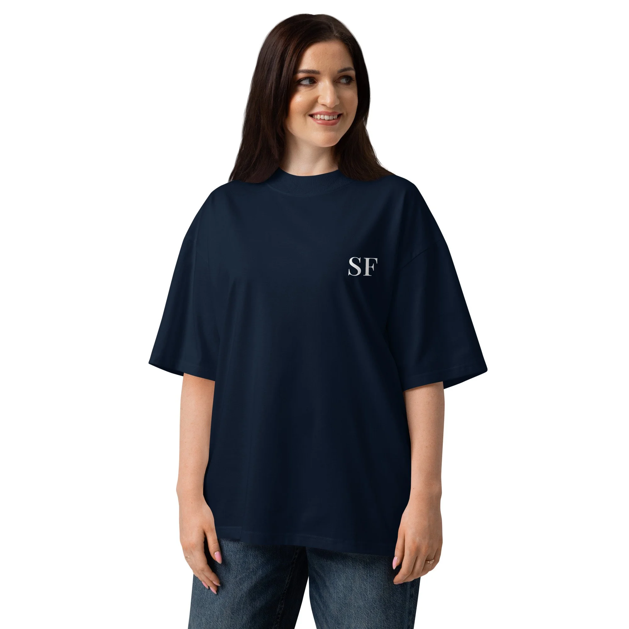 unisex-organic-oversized-high-neck-blaster-2.0-t-shirt-french-navy-front-6a80f5052a78f.jpg