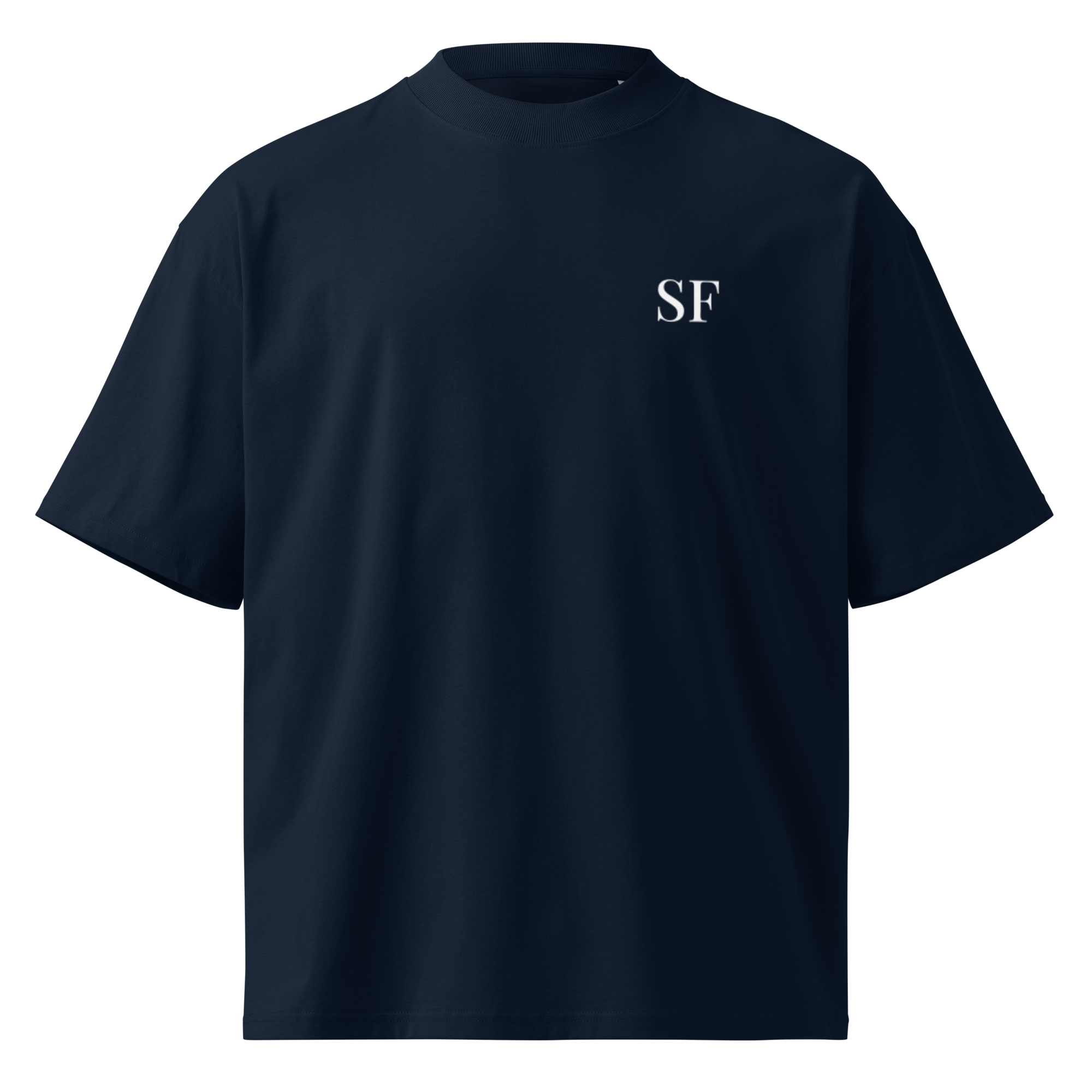 unisex-organic-oversized-high-neck-blaster-2.0-t-shirt-french-navy-front-6ab40b0baa5cc.png