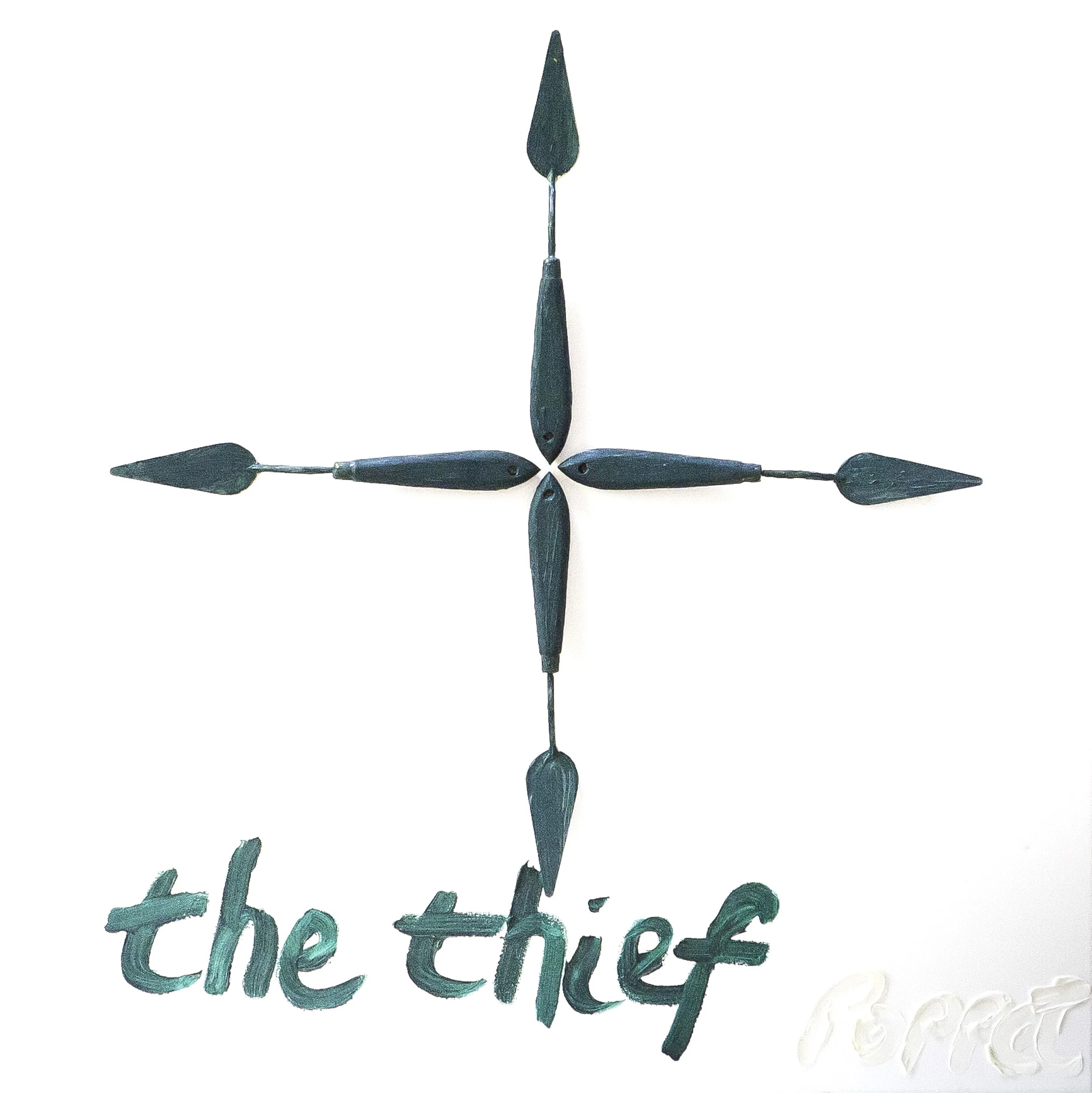 the thief - acrylic, wood and metal on canvas (60x60 cm)