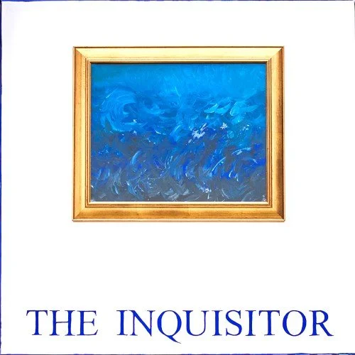 THE INQUISITOR  - acrylic and wood gilded frame with abstract art on canvas (10x100 cm)