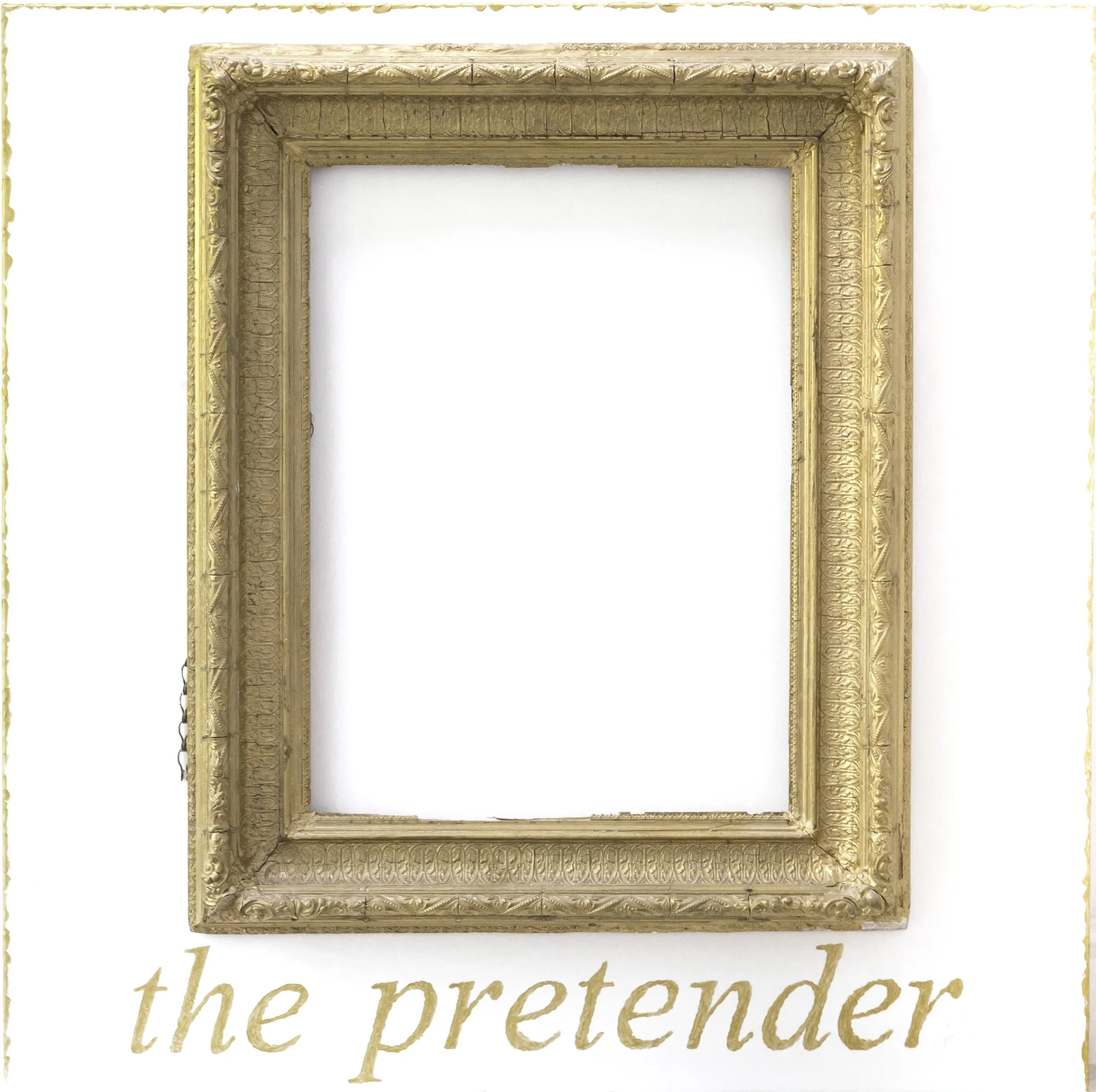 the pretender  - acrylic and gilded plaster frame on canvas (100x100 cm)