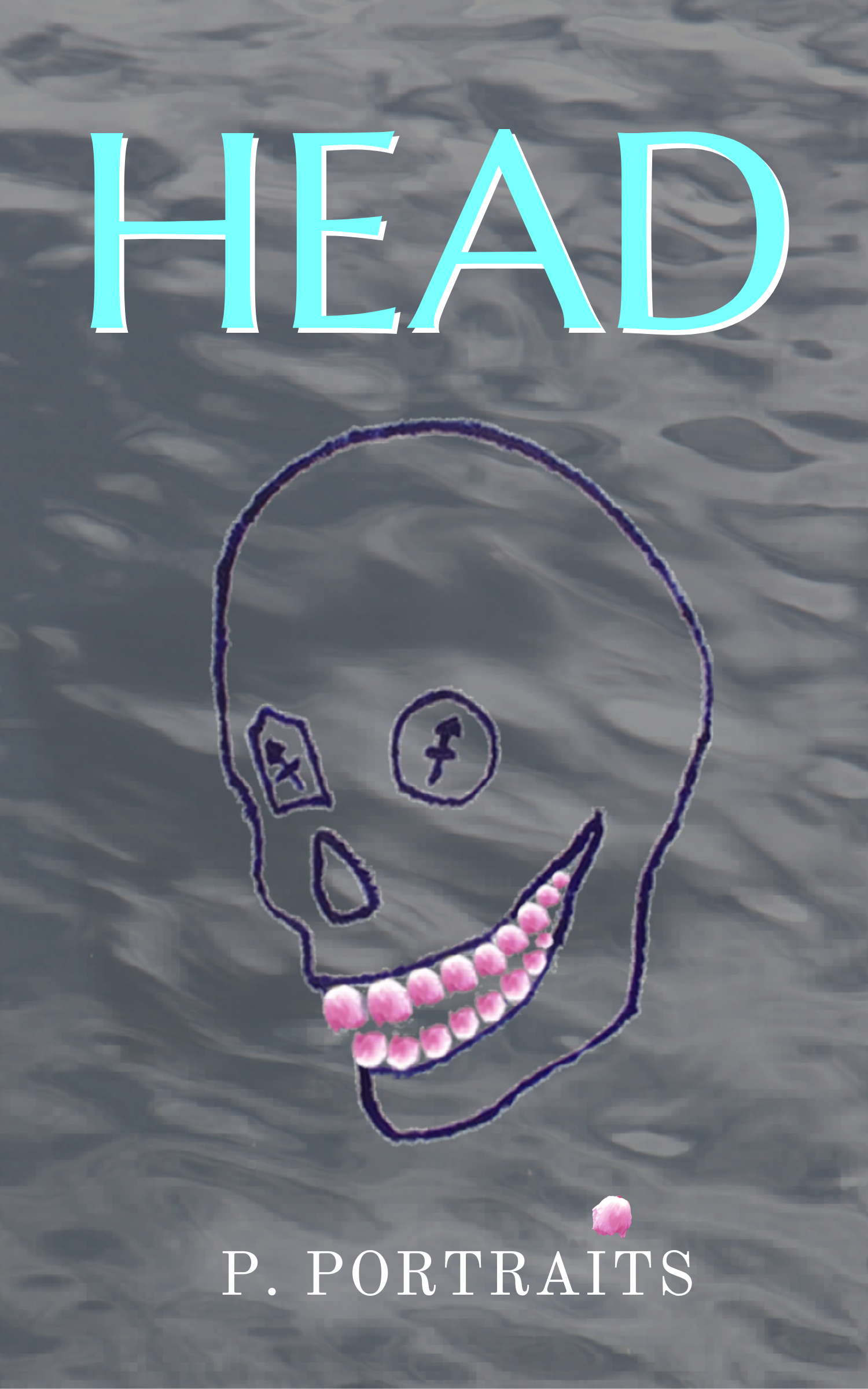 HEAD - A Ben Lorloch Mystery Thriller front cover. Title with skull image with pink poppy teeth on water.
