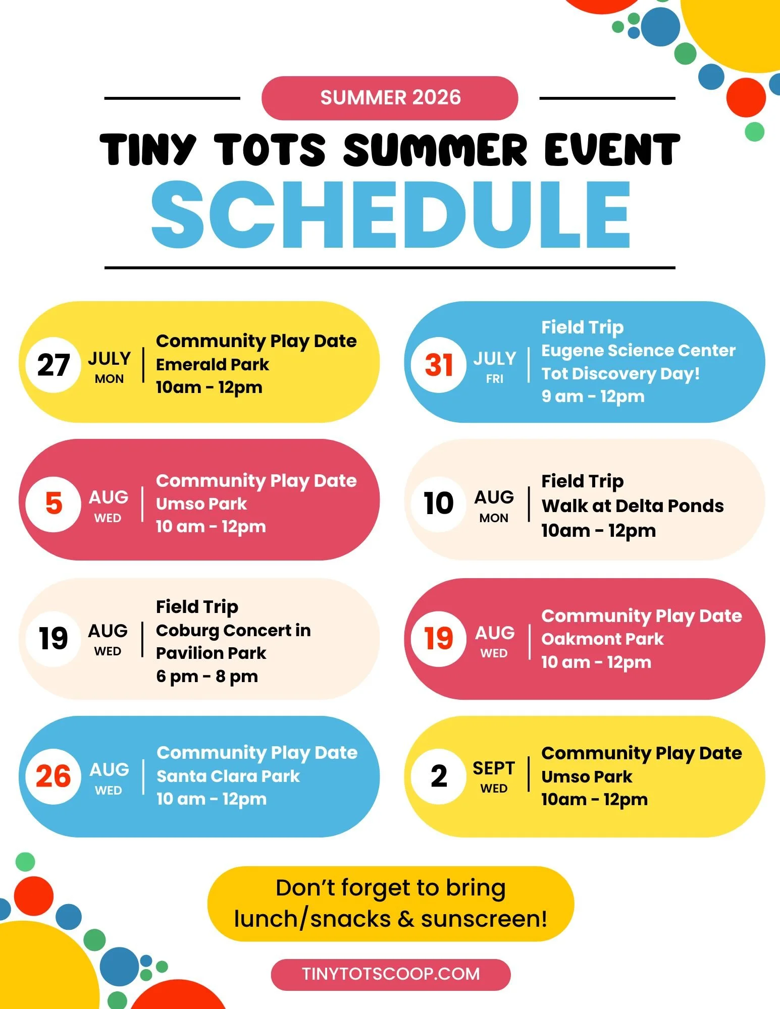 Summer Events 2026