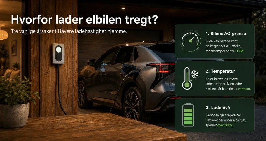 Hvorfor lader elbilen tregt?