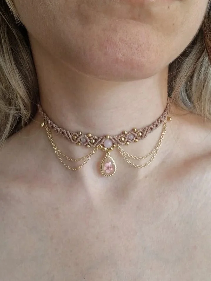 Girocollo Sakura | Quarzo Rosa
