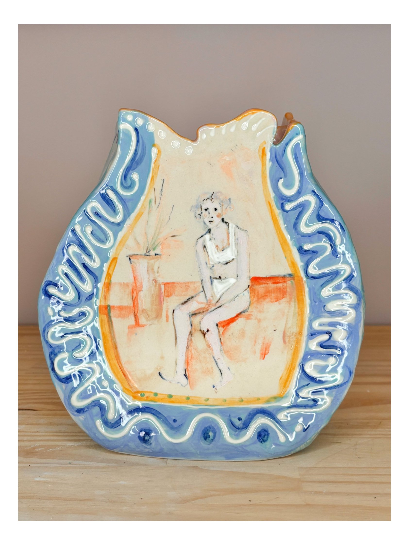 Lola, a Romantic style vase made by Irish ceramic artist Brioni Connolly