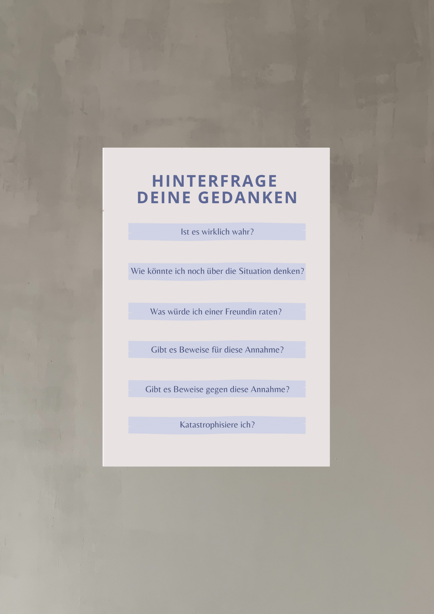 Poster: Hinterfrage deine Gedanken