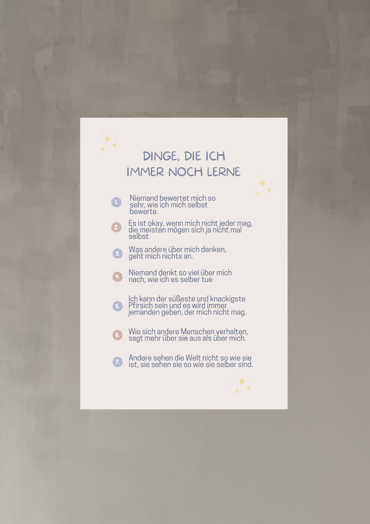 Poster: Dinge, die ich noch lerne