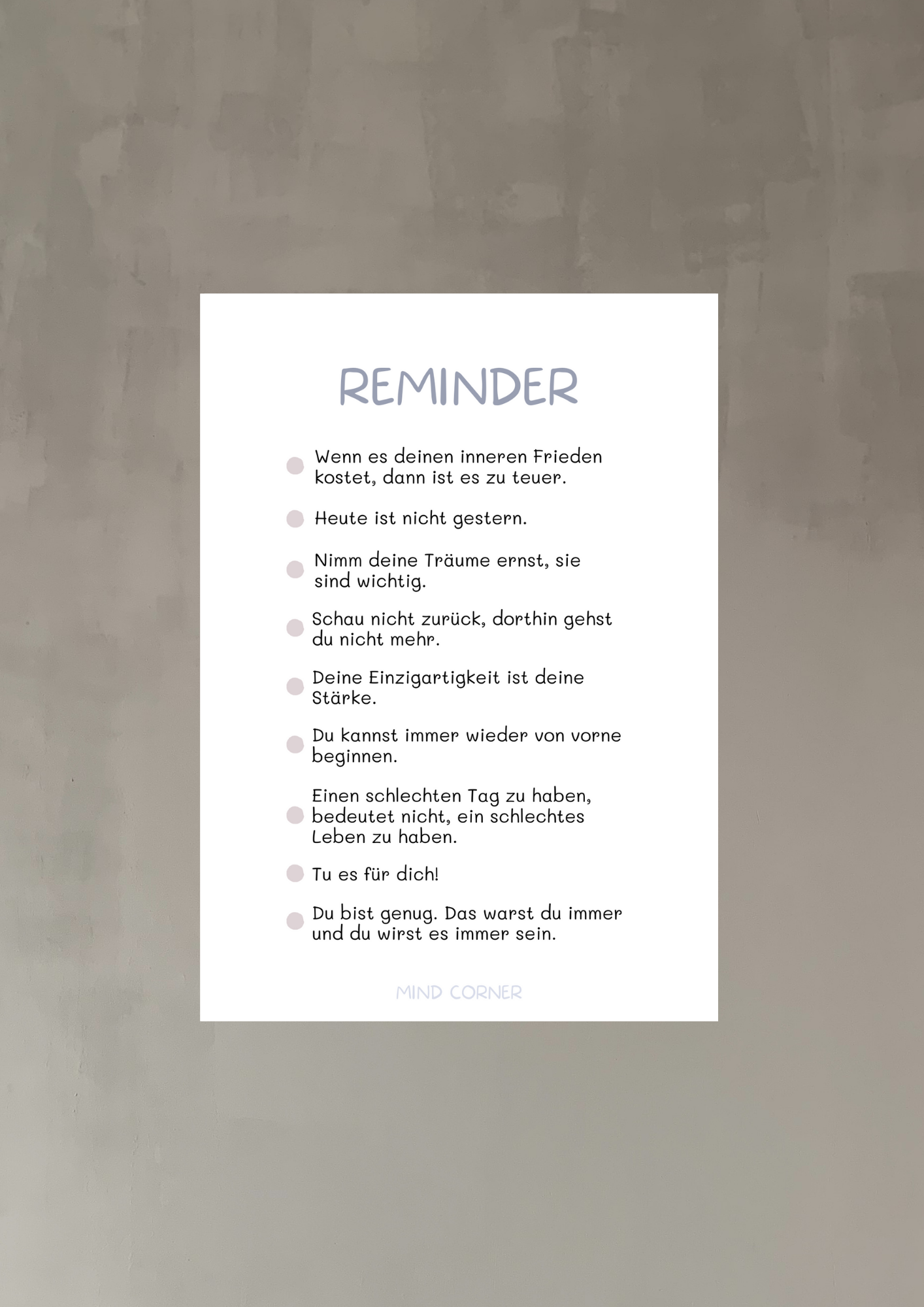 Poster: Liebevoller Reminder