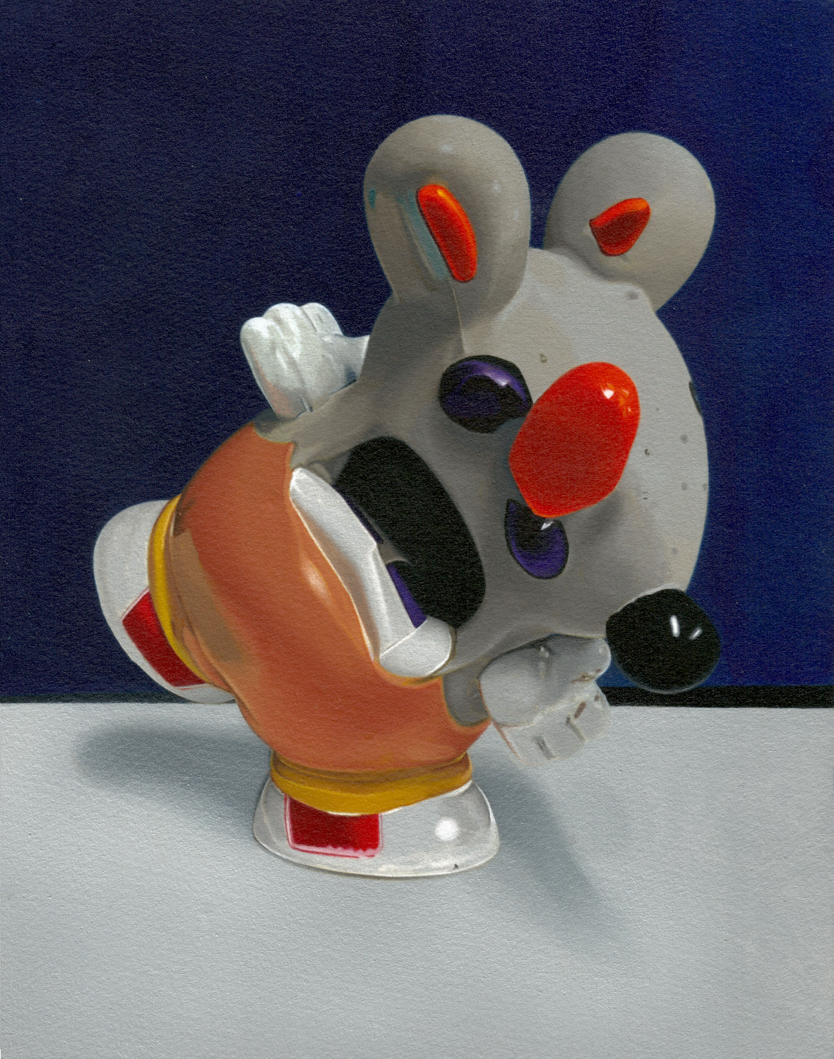 Jewel Face, 2025. 
Acrylic on Paper on Di-bond,
24 x 19cm.