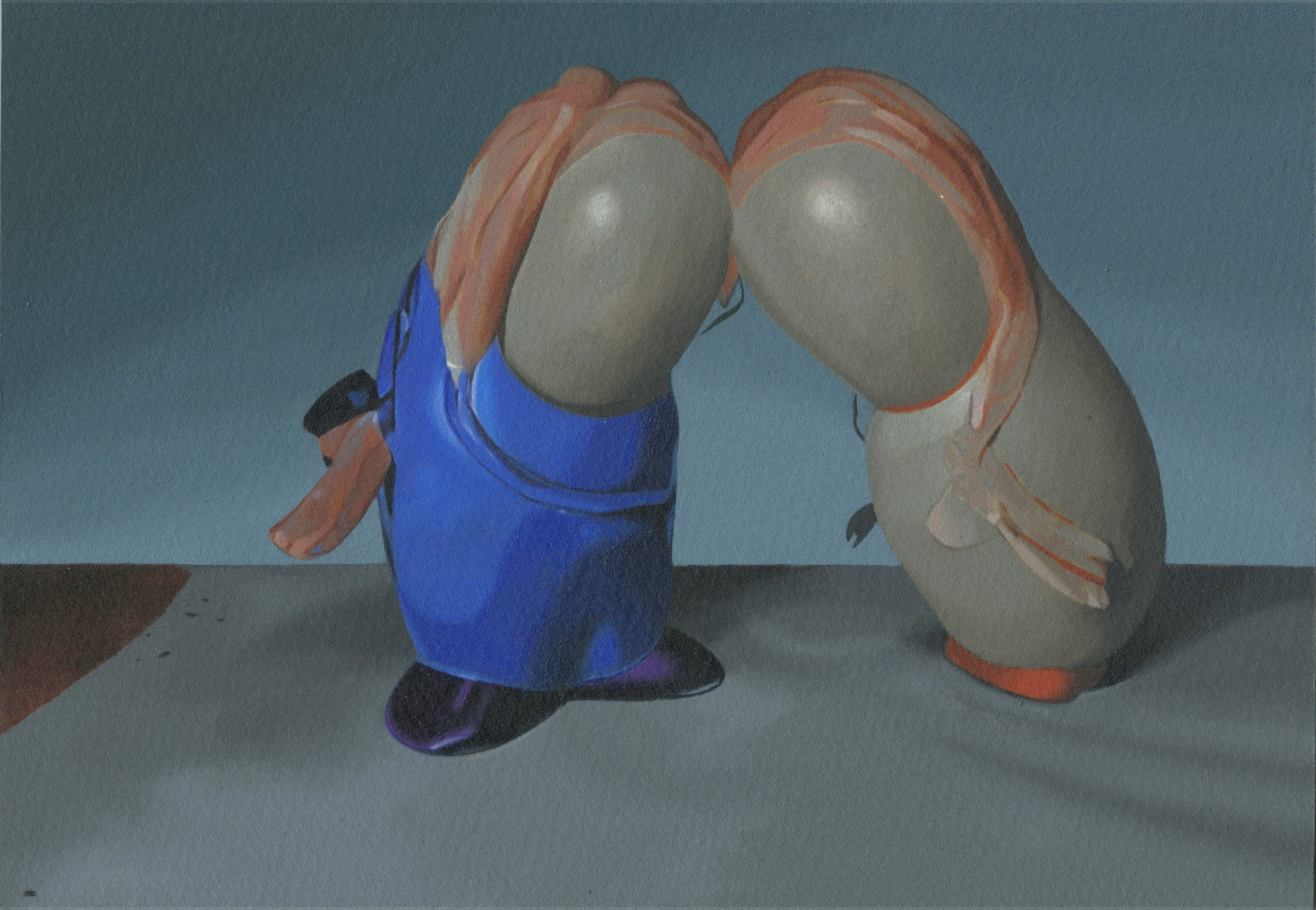 "A Spoonful Weighs a Ton" Acrylic on paper, 21 x 15cm.