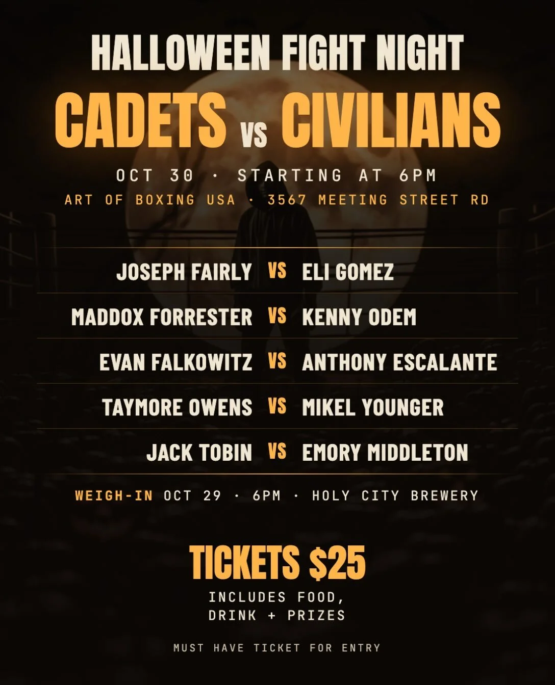 Fight card is out.

Link in bio for tickets. Don&rsquo;t miss out! 💀🌕