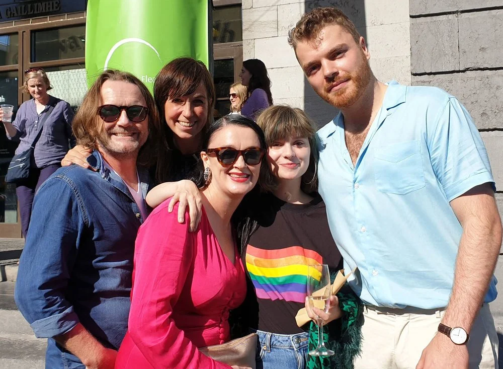 l-r Paddy C.Courtney, Shelly Love, Bronagh Gallagher, Lola Petticrew, Andy Doherty.