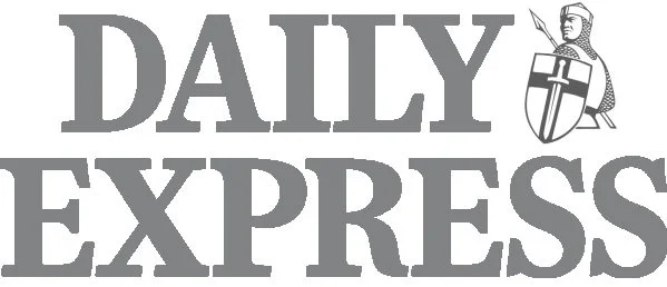 The logo of the Daily Express newspaper featuring its name and a knight emblem.