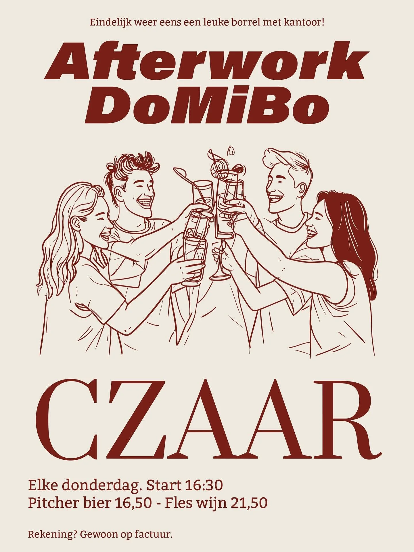 we’re bringing DoMiBo’s to Czaar! what to expect from us:
• a DJ you can groove to🎼
• tasty snacks🍟
• pitchers of beer and paloma🍻
TO WIN TWO FREE PITCHERS tag your 3 colleagues you plan to drink them with (we’re