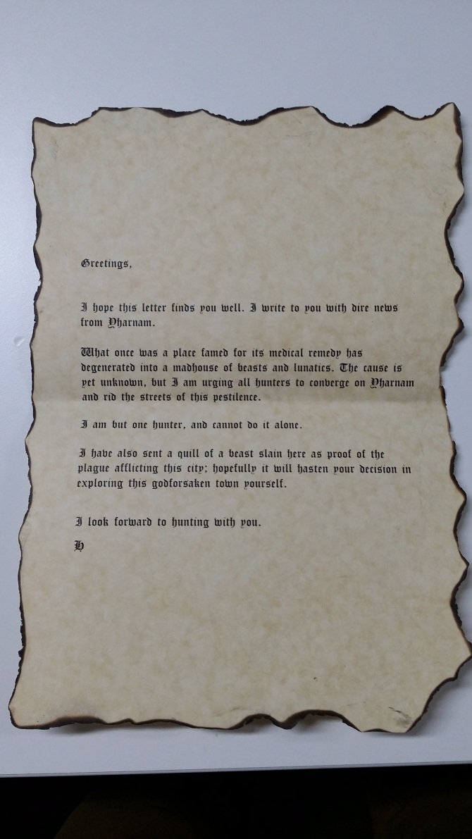 Bloodborne Letter