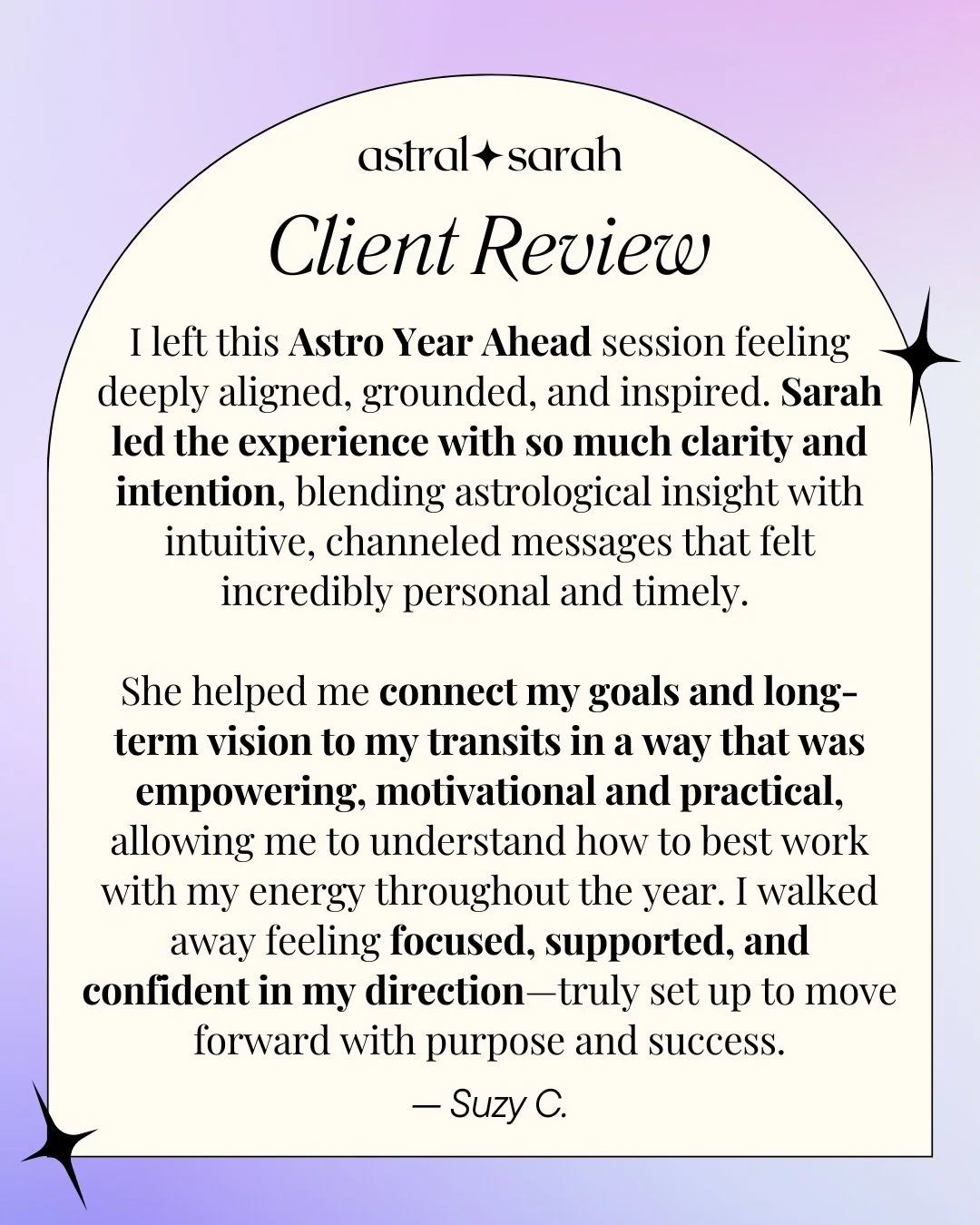 Receiving these types of reviews absolutely makes my day 🥹🫶🏼 
&hellip;
I still have spots left for the Astro Year Ahead! You know where to go 💖
#astrology #astrologer #planningwithastrology