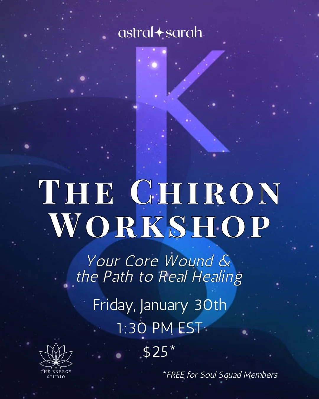 This isn&rsquo;t a &ldquo;your wound makes you magical&rdquo; Chiron workshop.

It&rsquo;s about understanding the wound, how it shows up in your behavior, where you self-sabotage without realizing it, and most importantly: what genuinely helps.

In 