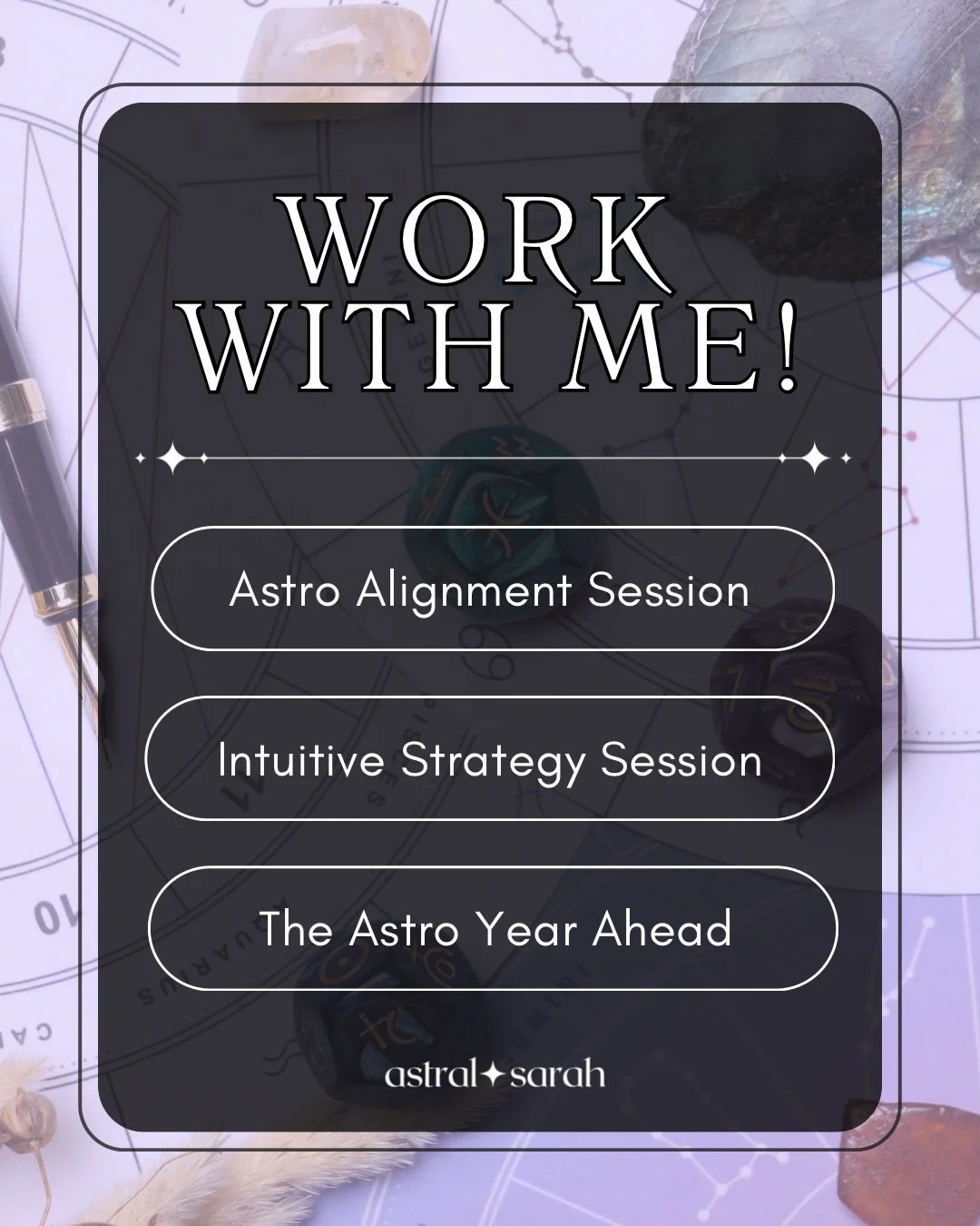 As much as I love hosting workshops and creating pretty digital guides, I do my most impactful work in 1:1 settings. 

That&rsquo;s where I can tune in, notice patterns over time, and help you make sense of what&rsquo;s actually happening beyond the 