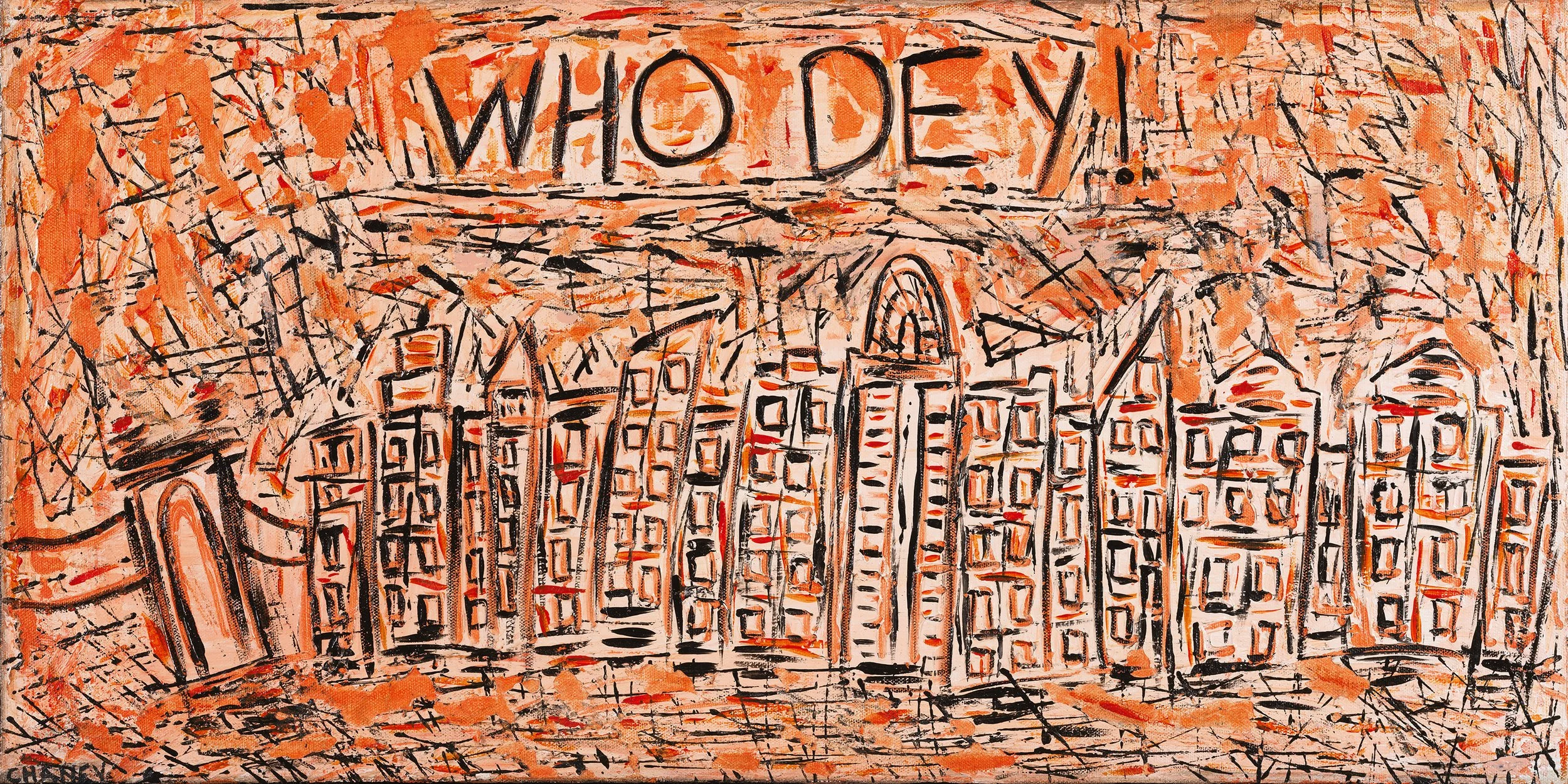 WHO DEY, 15x30 Wrapped Canvas
