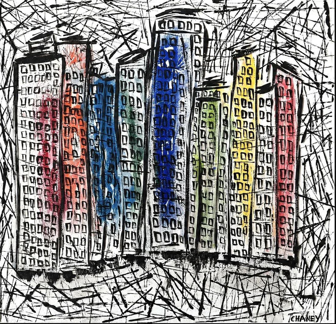 City Scribbles: 20x20 wrapped canvas, $160