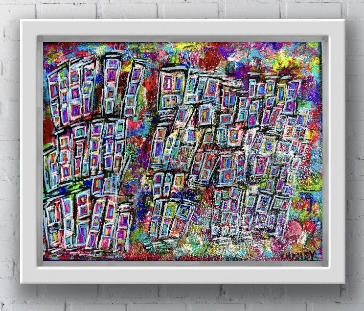 Boogie Oogie Oggie: 11x14 wrappd canvas with a white frame, $135