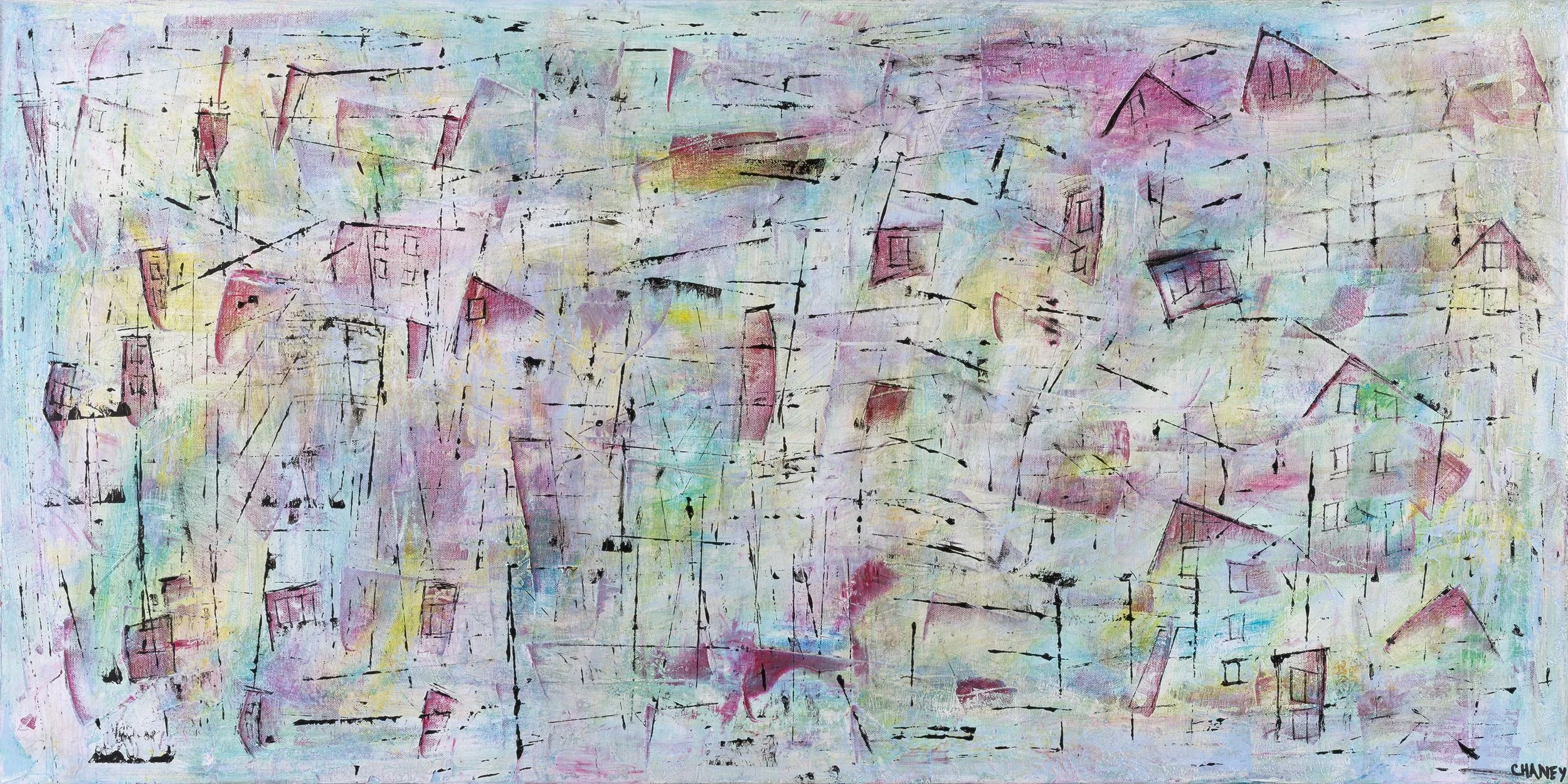 24x48 Bashful Pastel Series, black metal from option, $600 (additional $70 for metal frame). 