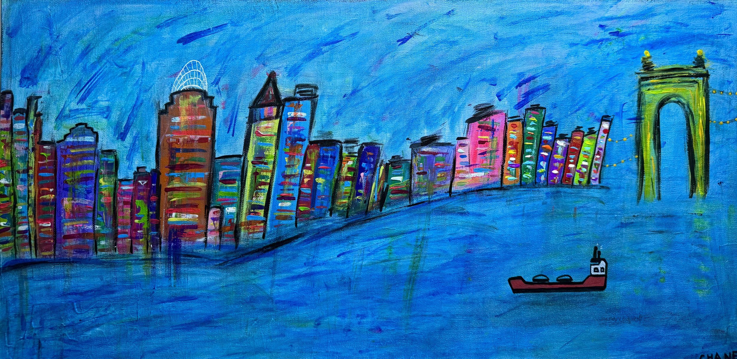 Queen City: 15x30 wrapped canvas, $250