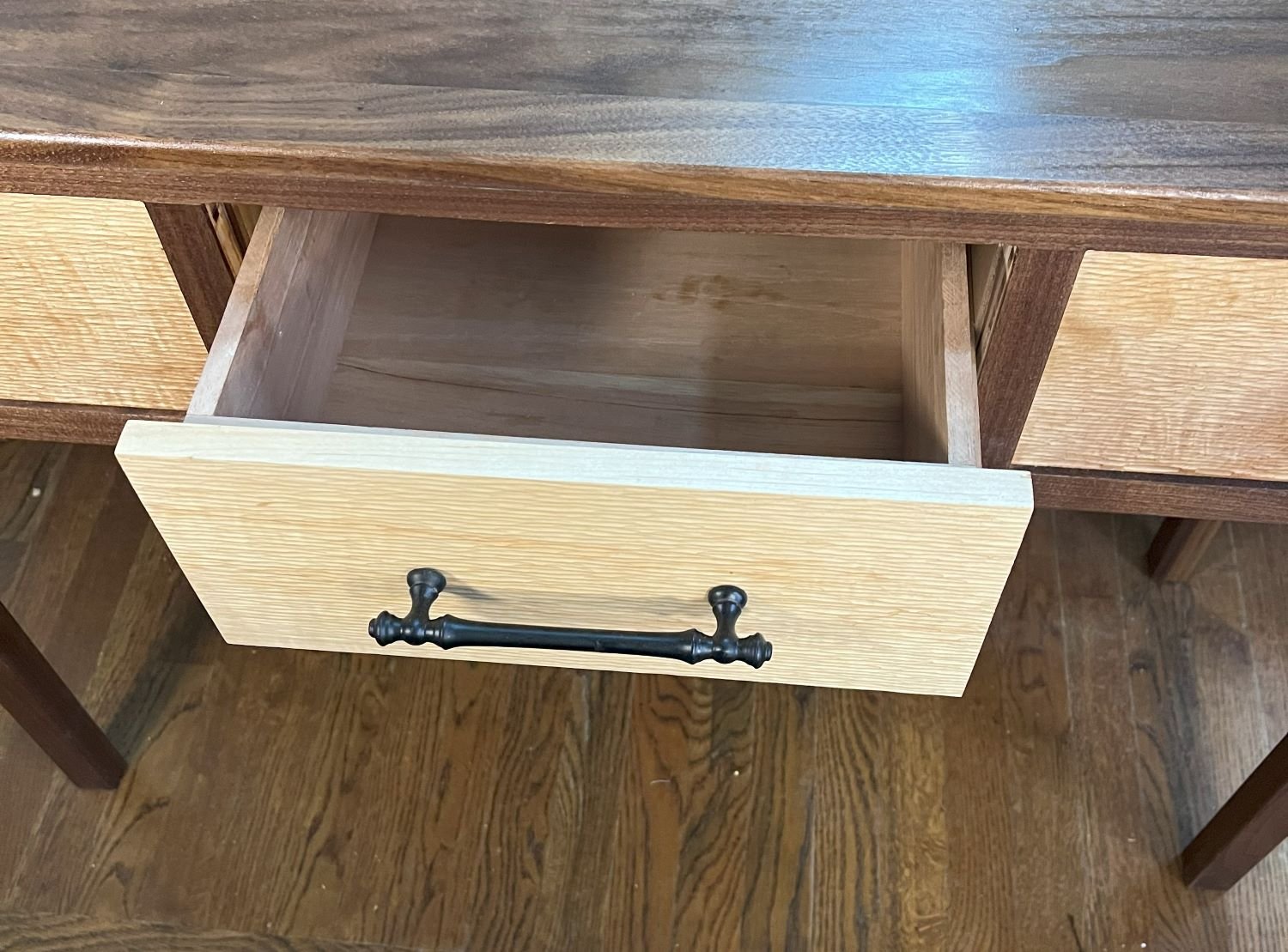 Walnut and maple Entryway table3.jpg