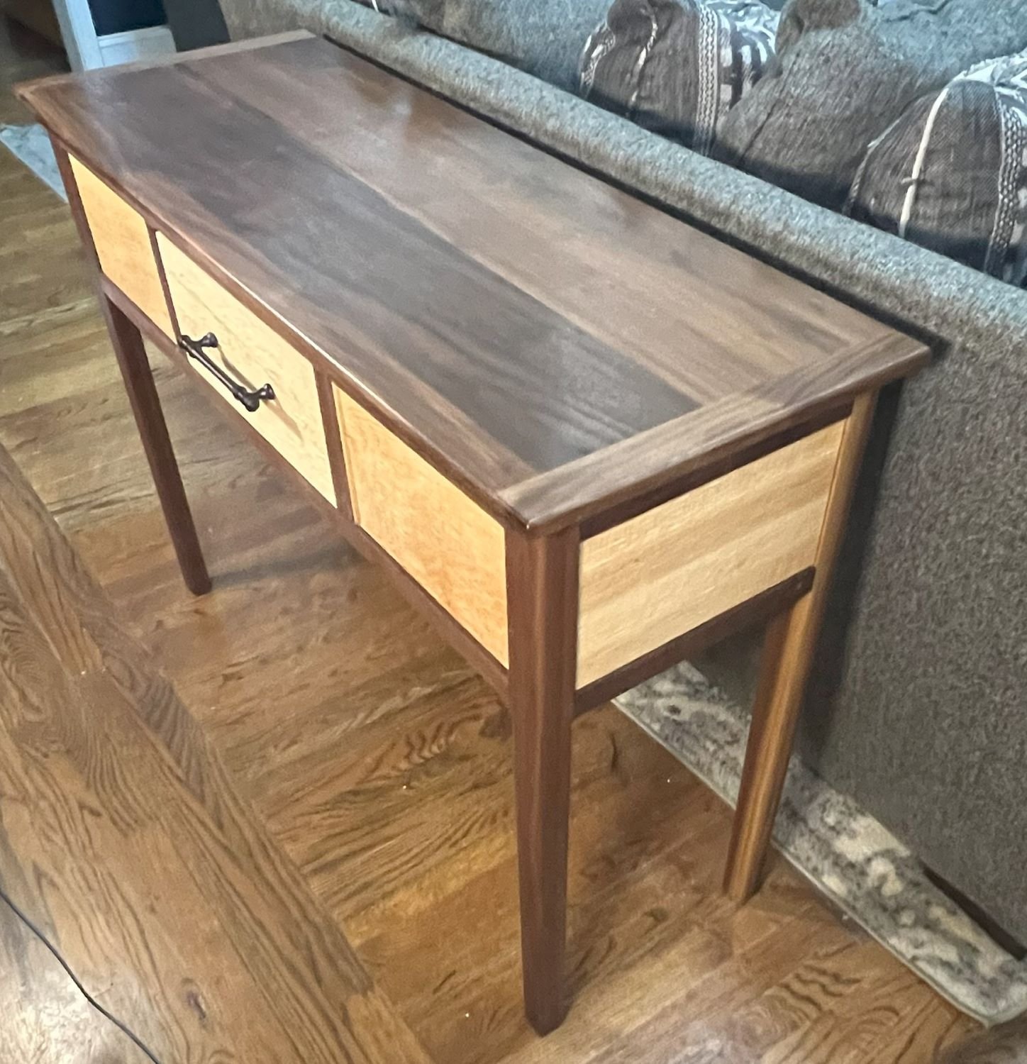 Walnut and maple Entryway table2.jpg